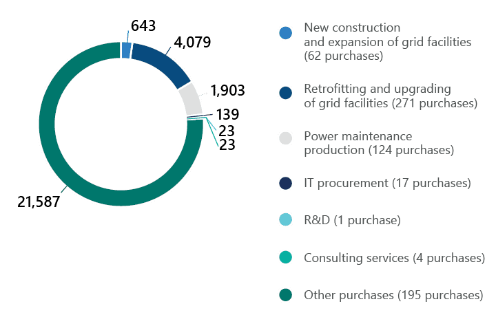 The Company’s Procurement Structure by Activities in 2020